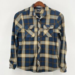 O'Neill Mens Multicolred Plaid Tailored Fit Flannel Button Down Shirt Size MD